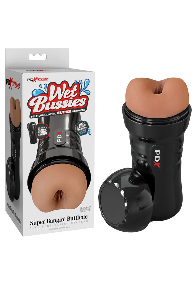 PDX Wet Bussies Super Bangin Butt - Brown - Brown Anal Stroker
