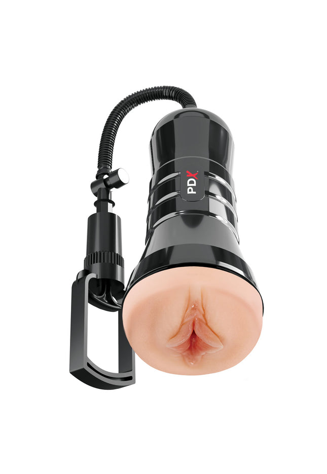 PDX Wet Pussies Super Sucker XXL Stroker - Flesh - Flesh Vagina Stroker with Suction Pump