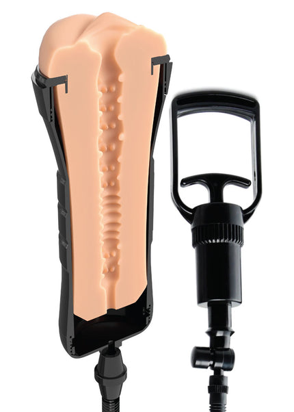 PDX Wet Pussies Super Sucker XXL Stroker - Flesh - Flesh Vagina Stroker with Suction Pump