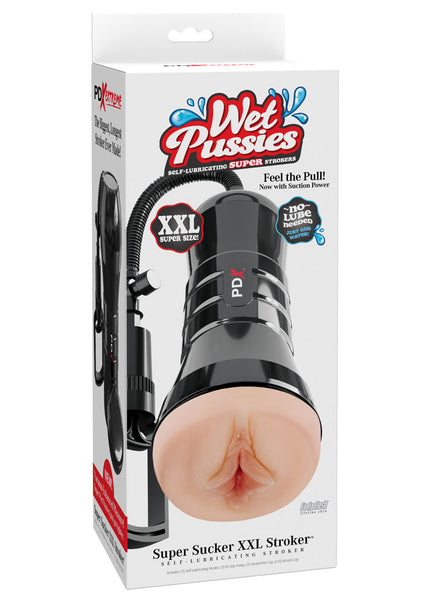 PDX Wet Pussies Super Sucker XXL Stroker - Flesh - Flesh Vagina Stroker with Suction Pump