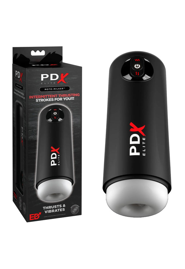 PDX Elite Moto Milker - USB Rechargeable Thrusting & Vibrating Auto Stroker
