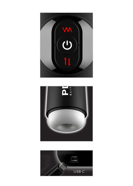 PDX Elite Moto Milker - USB Rechargeable Thrusting & Vibrating Auto Stroker