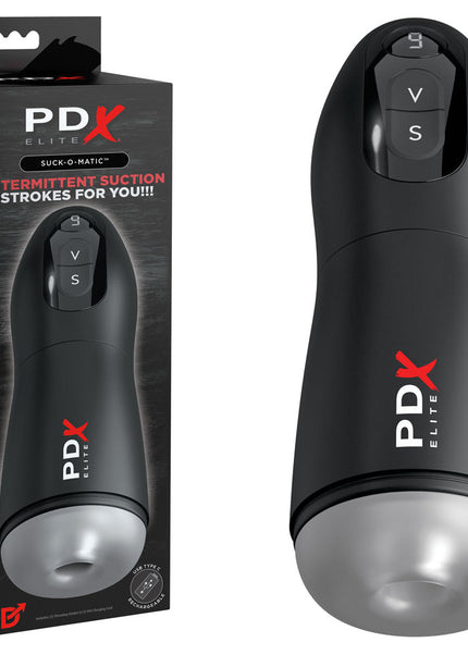 PDX Elite Suck-O-Matic - USB Rechargeable Sucking & Vibrating Masturbator