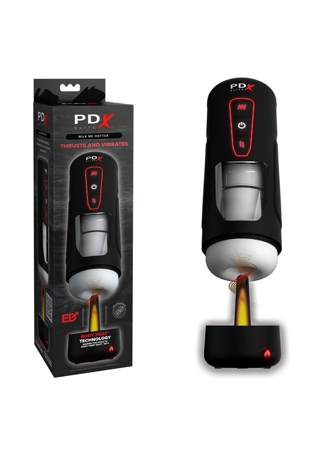 PDX Elite Milk Me Hotter - USB Rechargeable Thrusting Heating & Vibrating Auto Stroker
