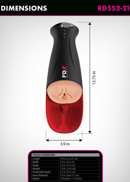 PDX Elite Fap-O-Matic Pro XL - Light - Flesh USB Rechargeable Auto Stroker