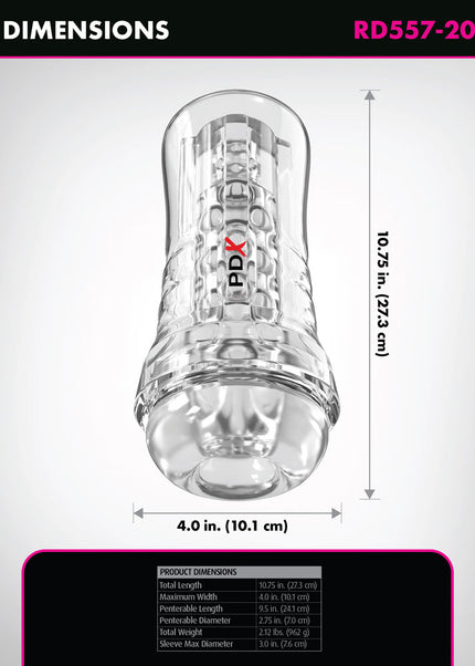 PDX Elite ViewTube EZ-Grip Stroker - Clear Stroker