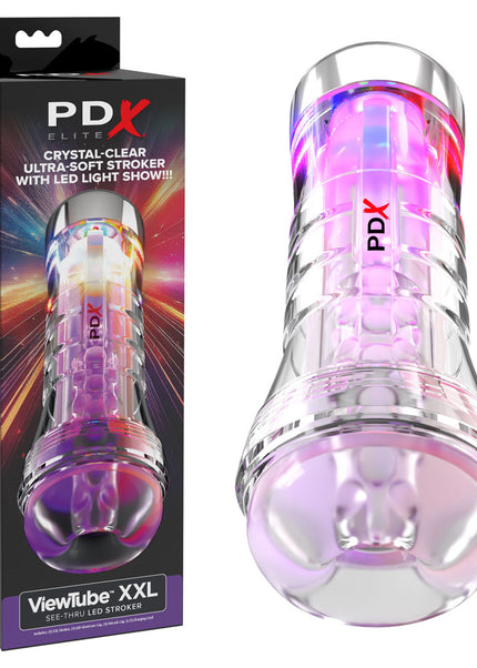 PDX Elite ViewTube XXL LED Stroker - Clear Stroker with LED Lights