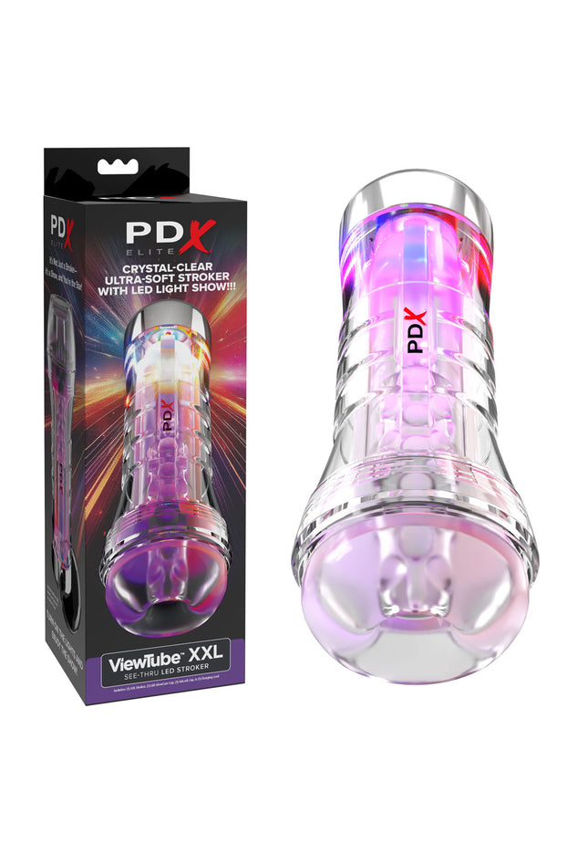 PDX Elite ViewTube XXL LED Stroker - Clear Stroker with LED Lights