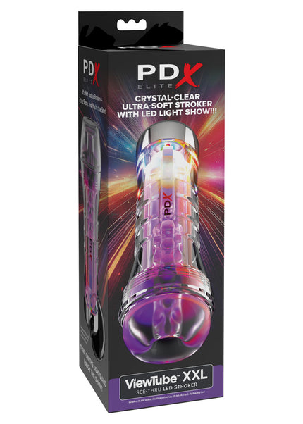PDX Elite ViewTube XXL LED Stroker - Clear Stroker with LED Lights