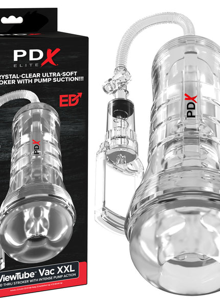 PDX Elite ViewTube Vac XXL Pump Stroker - Clear Vagina Stroker with Suction Pump
