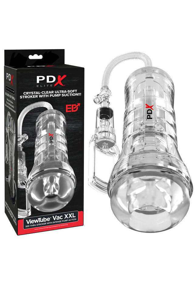 PDX Elite ViewTube Vac XXL Pump Stroker - Clear Vagina Stroker with Suction Pump