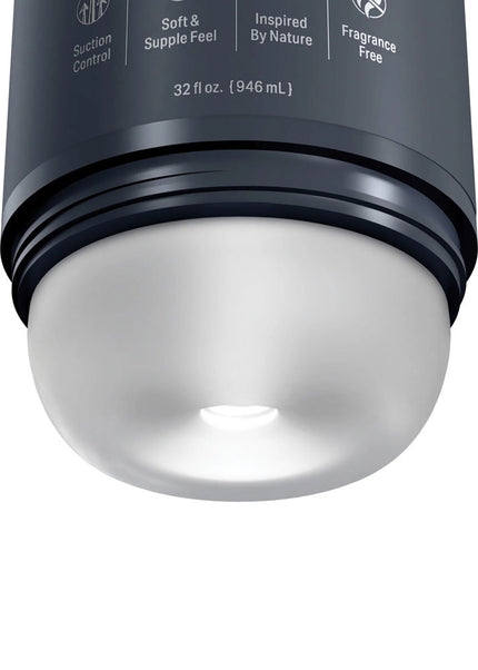 PDX Plus Shower Therapy - Deep Cream - Frosted - Clear Discreet Stroker with Suction Base