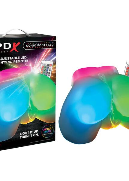 PDX Elite Go-Go Booty LED Mega Masturbator - Clear with LED Doggy-Style Masturbator