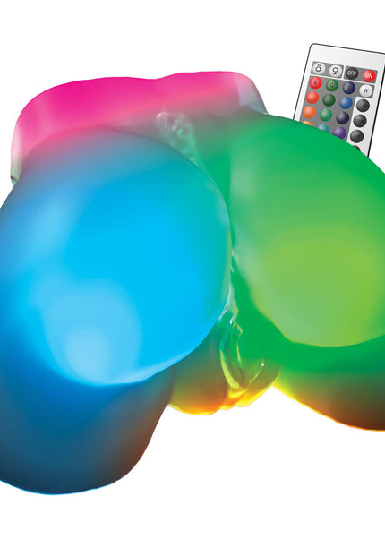 PDX Elite Go-Go Booty LED Mega Masturbator - Clear with LED Doggy-Style Masturbator