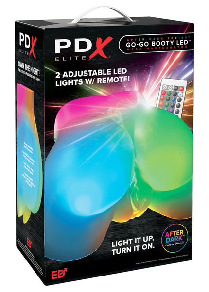 PDX Elite Go-Go Booty LED Mega Masturbator - Clear with LED Doggy-Style Masturbator