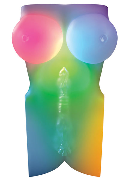 PDX Elite Go-Go Bator LED Mega Masturbator - Clear with LED Mini Torso Masturbator