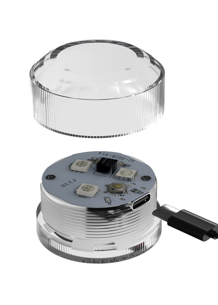 PDX Elite Go-Go Bator LED Mega Masturbator - Clear with LED Mini Torso Masturbator