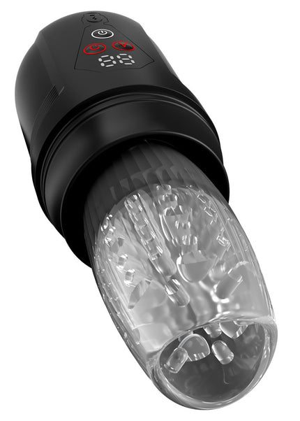 PDX Elite Mega-Bator Pro - Clear USB Rechargeable Vibrating & Spinning Auto Stroker