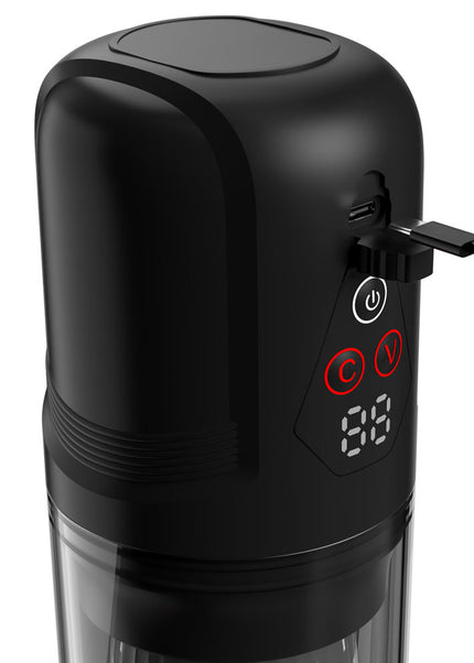 PDX Elite Mega-Bator Pro - Clear USB Rechargeable Vibrating & Spinning Auto Stroker