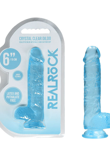 REALROCK 6'' Realistic Dildo With Balls - Blue 15.2 cm Dong