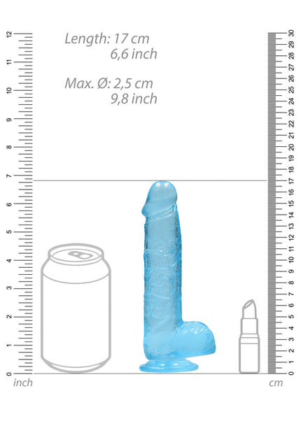 REALROCK 6'' Realistic Dildo With Balls - Blue 15.2 cm Dong
