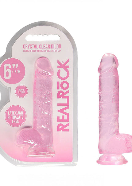 REALROCK 6'' Realistic Dildo With Balls - Pink 15.2 cm Dong
