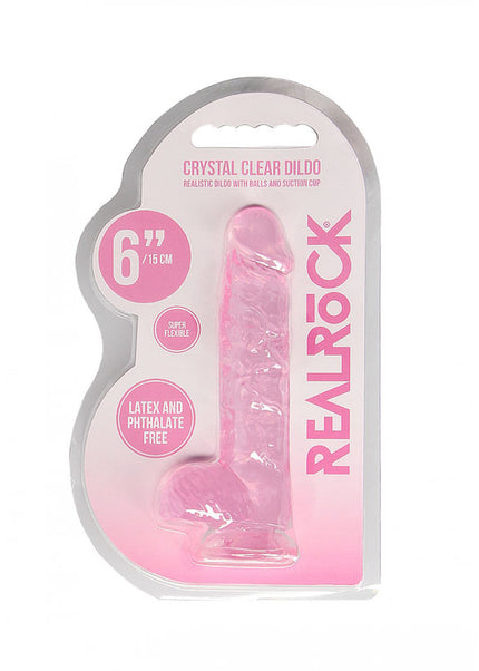 REALROCK 6'' Realistic Dildo With Balls - Pink 15.2 cm Dong