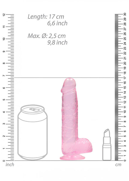 REALROCK 6'' Realistic Dildo With Balls - Pink 15.2 cm Dong