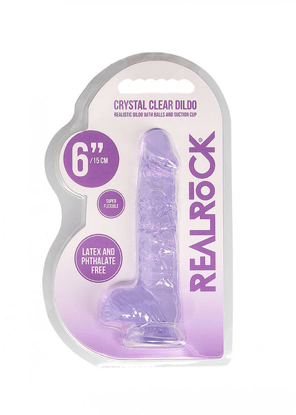 REALROCK 6'' Realistic Dildo With Balls - Purple 15.2 cm Dong