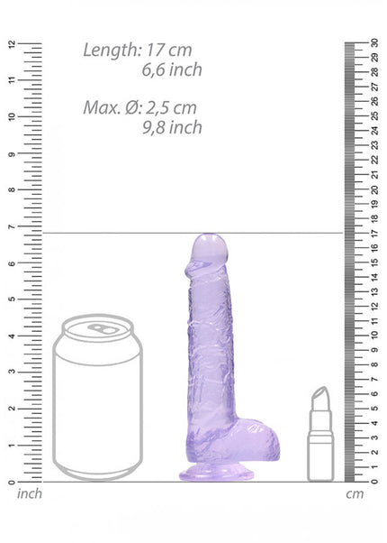 REALROCK 6'' Realistic Dildo With Balls - Purple 15.2 cm Dong
