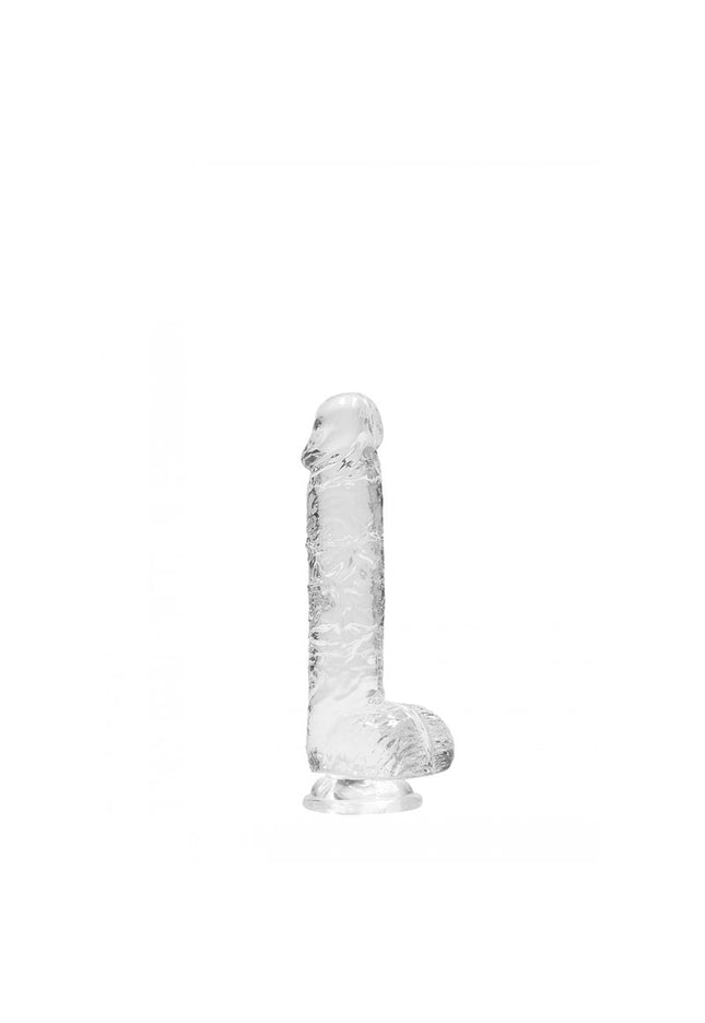 RealRock 6'' Realistic Dildo With Balls - Clear 15.2 cm Dong