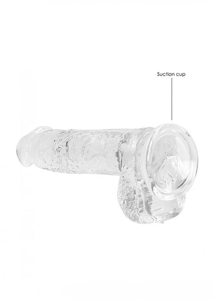 RealRock 6'' Realistic Dildo With Balls - Clear 15.2 cm Dong