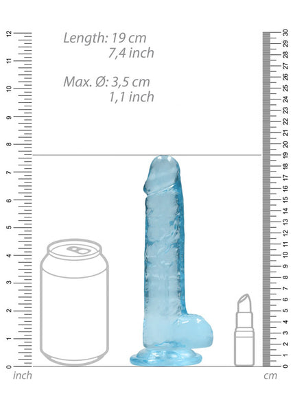 REALROCK 7'' Realistic Dildo With Balls - Blue 17.8 cm Dong