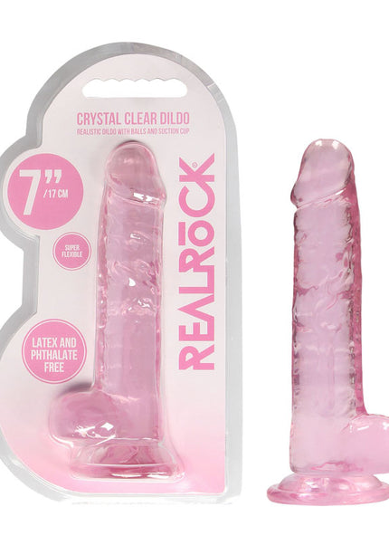 REALROCK 7'' Realistic Dildo With Balls - Pink 17.8 cm Dong