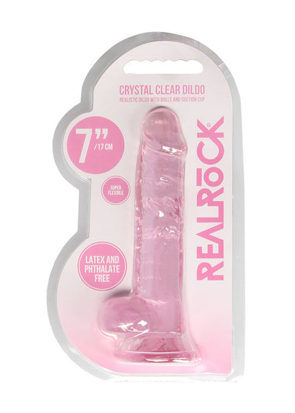 REALROCK 7'' Realistic Dildo With Balls - Pink 17.8 cm Dong