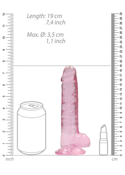 REALROCK 7'' Realistic Dildo With Balls - Pink 17.8 cm Dong