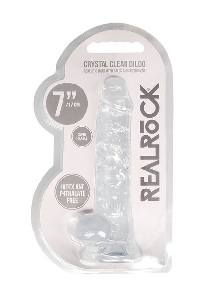 REALROCK 7'' Realistic Dildo With Balls - Clear 17.8 cm Dong