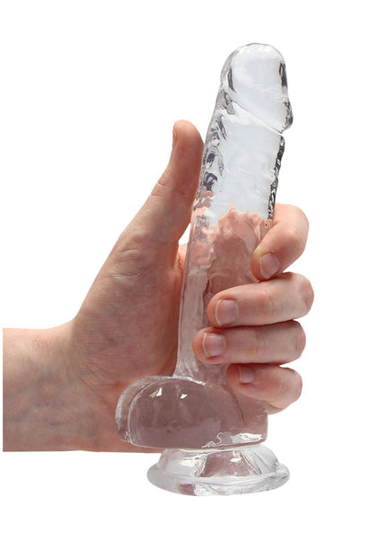REALROCK 7'' Realistic Dildo With Balls - Clear 17.8 cm Dong