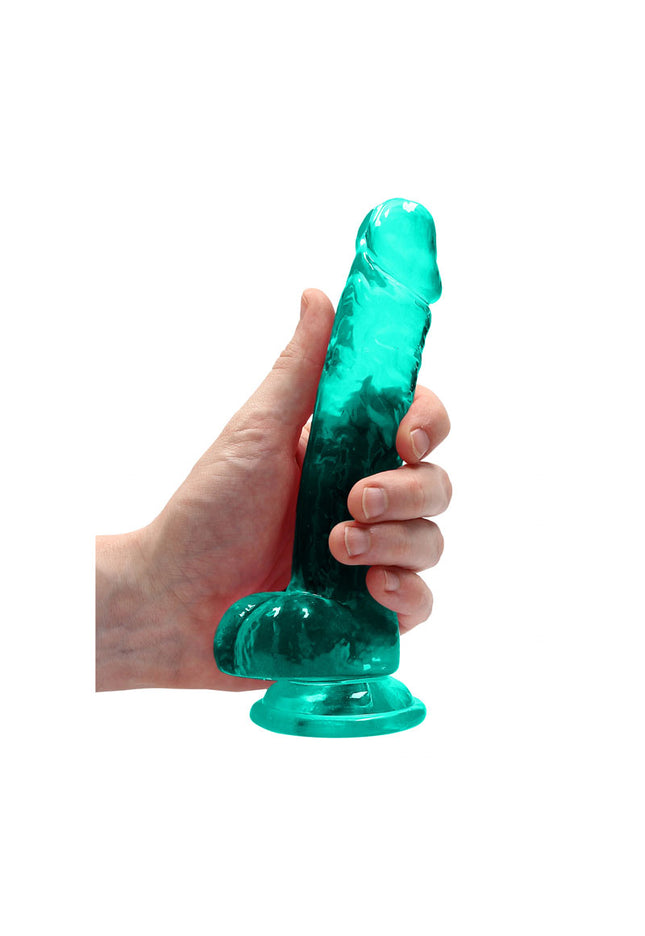 RealRock 7'' Realistic Dildo With Balls - Turquoise 17.8 cm Dong