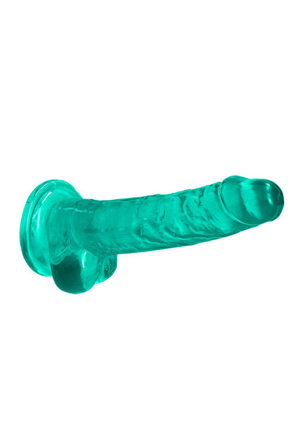 RealRock 7'' Realistic Dildo With Balls - Turquoise 17.8 cm Dong