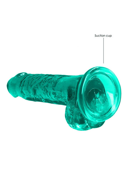 RealRock 7'' Realistic Dildo With Balls - Turquoise 17.8 cm Dong