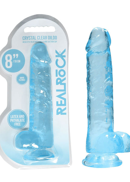 RealRock 8'' Realistic Dildo With Balls - Blue 20.3 cm Dong