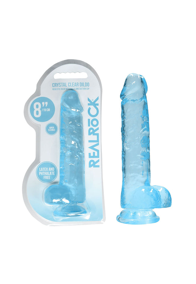 RealRock 8'' Realistic Dildo With Balls - Blue 20.3 cm Dong
