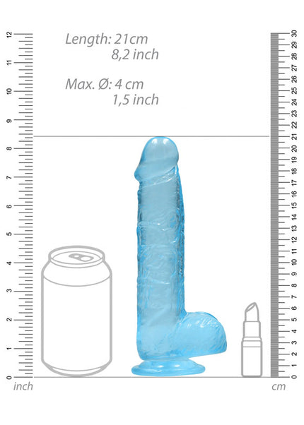 RealRock 8'' Realistic Dildo With Balls - Blue 20.3 cm Dong