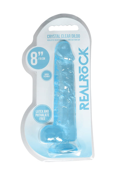 RealRock 8'' Realistic Dildo With Balls - Blue 20.3 cm Dong