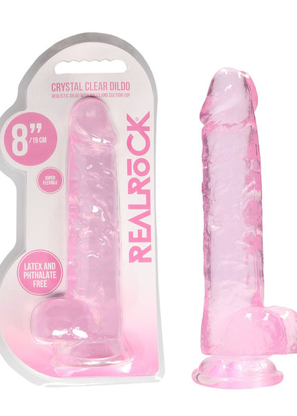 RealRock 8'' Realistic Dildo With Balls - Pink 20.3 cm Dong