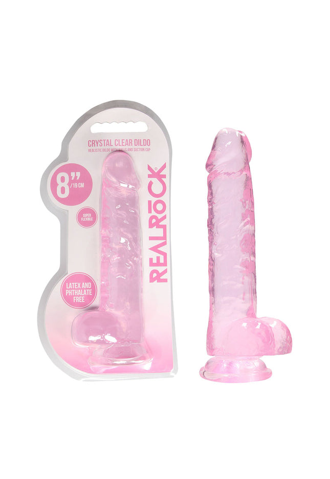 RealRock 8'' Realistic Dildo With Balls - Pink 20.3 cm Dong