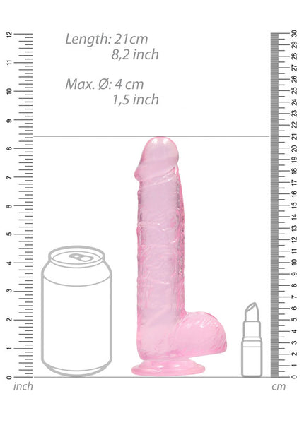 RealRock 8'' Realistic Dildo With Balls - Pink 20.3 cm Dong