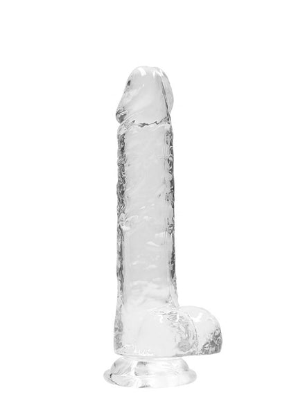 RealRock 8'' Realistic Dildo With Balls - Clear 20.3 cm Dong
