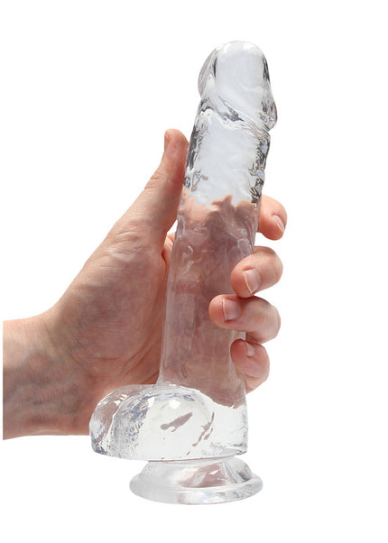 RealRock 8'' Realistic Dildo With Balls - Clear 20.3 cm Dong